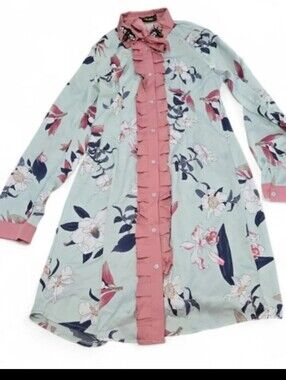 Denimland Floral Button Down Dress/nightgown Size Medium New With Tag